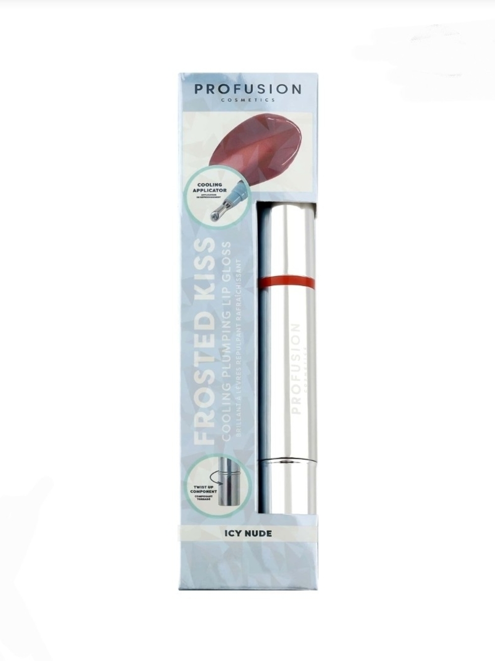 Profusion Frosted Kiss Cooling Plumping Lip Gloss - Icy Nude BNIB